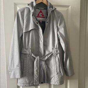 Gerry Weber Women's Light Gray waterproof mid-length Trench Belted Coat